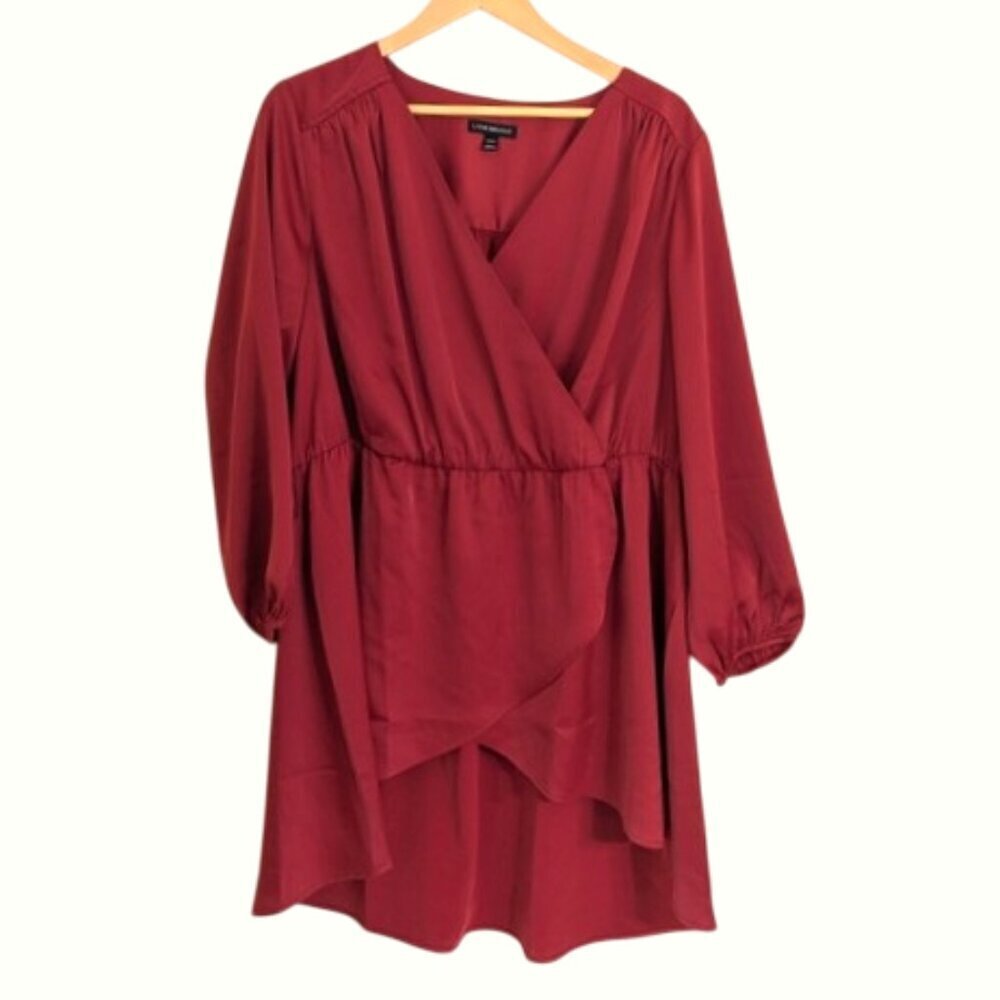NWOT Lane Bryant Faux Wrap Dress Rustic Red Size 18/20
